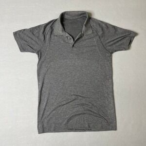 Lululemon Mens‎ Polo Shirt Gray Short Sleeve Athletic Golf Training Small